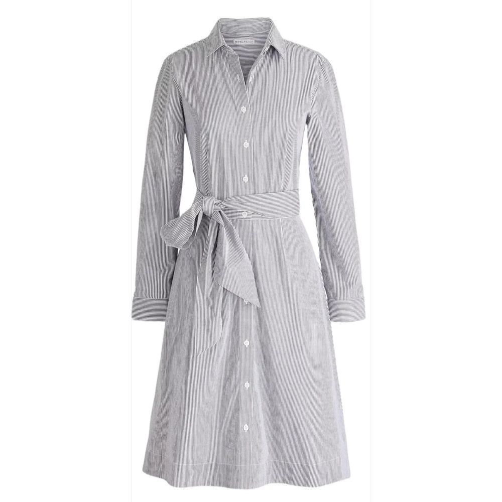 J. Crew Gray Striped Shirt Dress